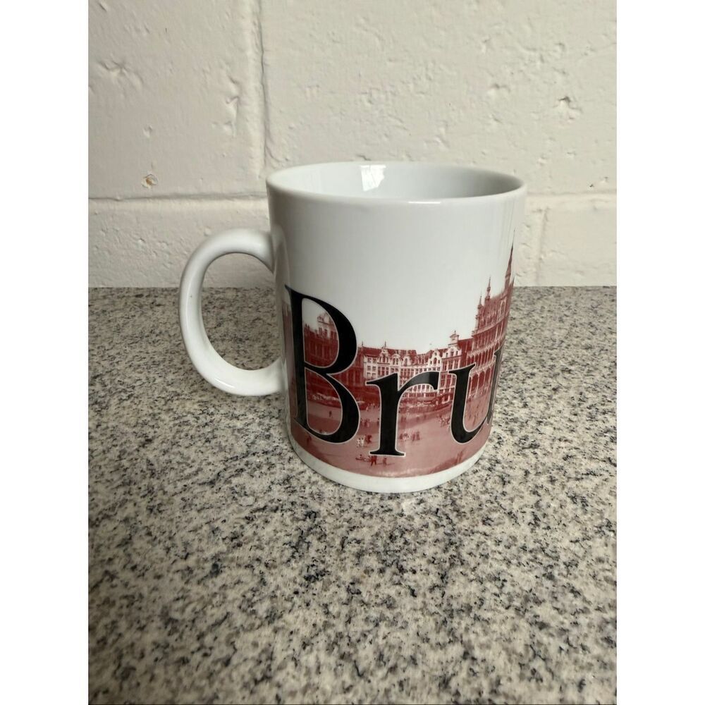 Starbucks Brussels Belgium 16oz City Mug Collector Series Ceramic Coffee Mug